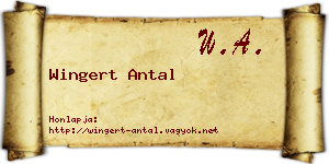 Wingert Antal névjegykártya